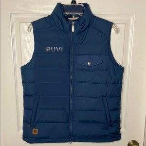 Fjallraven Quilted Greenland Blue Puffer Vest with Stand-Up Collar